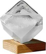 Modern Weather Glass Bottle for Home and Garden Decor, Clear with Base, as described
