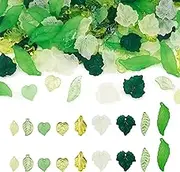 Craftdady Acrylic Leaf Flower Charm Beads