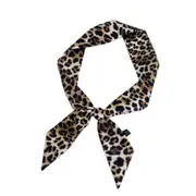 4PCS Leopard Print Bandana Hair Tie Band For Women Elegant Business Print Neck Silk Satin female Silk Scarf Head Scarf