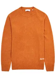 Les Deux Brad Logo-embroidered Cotton-blend Jumper - Orange - XL XL