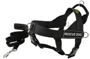 Dean and Tyler Bundle One DT Universal Harness, Rescue Dog, Small (24, 27) Black