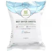 GrabGreen Wet Dryer Sheets, Fragrance Free, 32 Sheets - SEALED