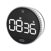 Timer Rotation , Digital, Silver/Black