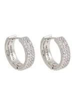 Coach Crystal-embellished Hoop Earrings - Silver ONE SIZE