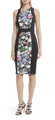 TED BAKER LONDON AVKA KENSINGTON FLORAL BODYCON DRESS 2 NWT $295 US 6