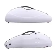4/4 Full Size White Violin Case Carbon Fiber Violin Case with Back Strap & Lock
