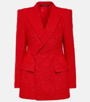 [Balenciaga] Balenciaga Hourglass tweed blazer AU 10 red
