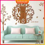 22CM CREATIVE WOODEN TREE WALL CLOCK BEDROOM WALL WITH STYLI