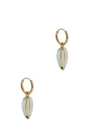 BY Pariah Pebble 14kt Gold Hoop Earrings - Light Green ONE SIZE