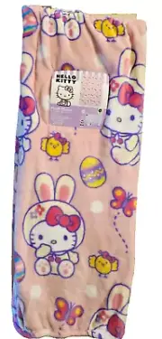 Hello Kitty Easter Plush Blanket 50x70 Inch Hello Easter Eggs Chicks NEW TIKTOK