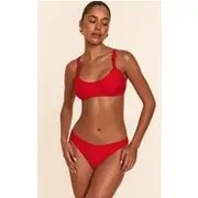 Red Boomerang Tanga Bikini Bottoms, Red