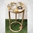 Agate Stone Coffee Table – Unique Natural Stone Resin Accent Table for Stylish
