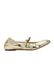 Lanvin Logo-Tag Cracked Ballerinas 36,37,38,39,40,41,42 golden