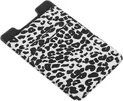 KOMBIUDA Phone Back Card Holder Multi Functional Self Adhesive Wallet for Credit Cards and Coins Ultra Thin Lightweight Design Stylish Leopard Print Compatible with All Smartphones