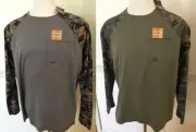 NWT ARIAT Boot Men LONG Sleeve L/S T Shirt Rebar Workman Baseball ARM Pattern