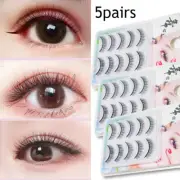 Wispy Long Lash Extension Natural Fairy False Eyelashes Cross Curling 5 Pai #