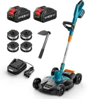 String Trimmer : 12’’ Cordless Weed Wacker & Edger with 2 * 4.0Ah Batteries - El