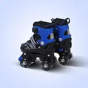Endless EL1029 Adjustable Roller Skates Medium Size 34 EUR (UK 1.5) - 38 EUR (UK 5) for 6 to 12 Years | Blue | Strong Chassis and 70 mm PU Four Flashing Wheels | ABEC 7 Bearings | Indoor and Outdoor