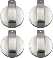 Voarge Set of 4 Gas Stove Knob Gas Stove Switch Switch Knob Brushed Metal Built-in