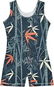 [FRODOTGV] Dark Green Plants Gymnastics Leotards for Girls Cute Biketard Tumbling Outfits for Excise, Tumbling Class, Biketards