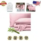 Moisture-Wicking Split King Bamboo Sheets - 5-Piece Bedding Set, Light Pink
