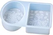NUOBESTY Soap Silicone Mold Soap Making Supplies Soaps Round Soap Molds Soap Making Kit Bath Molds DIY Soap Mold Soap Dye Make Your Own Soap Large Soap Molds Soap Molds Kit White
