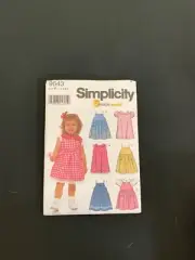 Simplicity Sewing Pattern - UNCUT #9643 - Toddlers Dresses