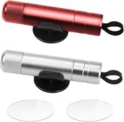 Pack of 2 Car Safety Hammer, Portable Window Breaker and Seat Belt Cutter for Car Window Emergency Rescue Tool - Silver & Red