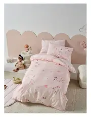 [Linen House Kids] Swan Lake Quilt Cover Set in Blush