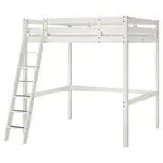 STORÅ Loft bed frame, white stain, Double