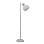 Mento 1 Light Floor Lamp White, Antique Brass - MENTO FL-WHAB