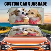 Personalized Photo Auto Sun Shade, Personalized Dog Picture Block UV Rays Sun