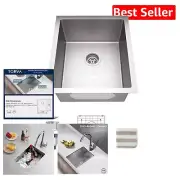 17x19 Inch Undermount Bar Sink - 9-Inch Deep Basin with Noise Reduction Feature