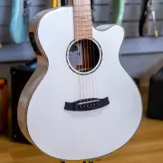 Tanglewood Winterleaf Blonde Superfolk Acoustic Electric Guitar (White Gloss)