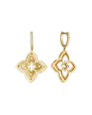 Roberto Coin 18K Yellow Gold Venetian Princess Pirouette Mother of Pearl & Diamond Reversible Flower Drop Earrings