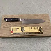 "Noshu Masamune Damascus Santoku Knife 17cm Blade Japanese Made"