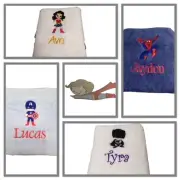 EMBROIDERED BATH TOWEL/BATH SHEET/ HAND TOWEL SET - SUPER HERO'S