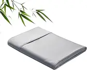 Bamboo Viscose Flat Sheets Only, 400 Thread Count Sateen Weave King Size Flat Sheet Only, Luxury Soft Cooling for Hot Sleepers, Silky Breathable (Grey, King)