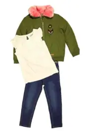 Buffalo by David Bitton Little Girls 3-Piece Top, Pant, Shirt Set Multi SZ-5 NWT