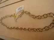 DAVID YURMAN 18 KARAT GOLD SILVER MINI OVAL LINK CHAIN NECKLACE CHO173S8165