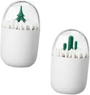 ELAYARD 2pcs Box Storage Pot Cotton Pads Makeup Cotton Organizer Cotton Swab Container