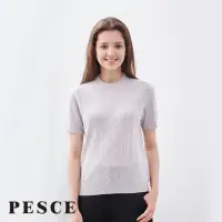 在飛比找momo購物網優惠-【PESCE】短袖圓領套衫、喀什米爾素色針織上衣(#喀什米爾