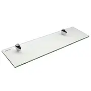 Glass Bathroom Shelf With Chrome Fixings - Tempered Glass - 48.5cm