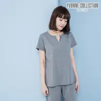 在飛比找誠品線上優惠-YVONNE COLLECTION 小V門襟上衣-灰L