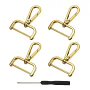 Detachable Snap Hook, 1-1/2 Inch Swivel Clasp for Purse (4 Pack, Gold)