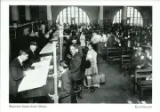 *NY Postcard-"Registry Inspections' Desk" (Making Decisions if to Stay) {C53}+