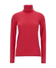 high-neck knitted top M Red