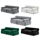 Foret 2 Seater Sofa Modular Arm Seat Tufted Velvet Lounge Couch Chaise 5 Colors