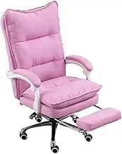 Classic Office Chair Leather High Back Executive Office Chair with Foot Rest, Ergonomic Office Chair Desk Task Chair(Pink)