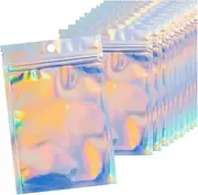 [Volsha] 7x10cm 100 Grip Foil Ziplock Bags, Small Clear Plastic Bags, Resealable Storage Pouches, Poly Zip Lock Bags, Perfect for Kitchen Storage, Jewellery, Diamond Painting, Small Cookies and Sweets
